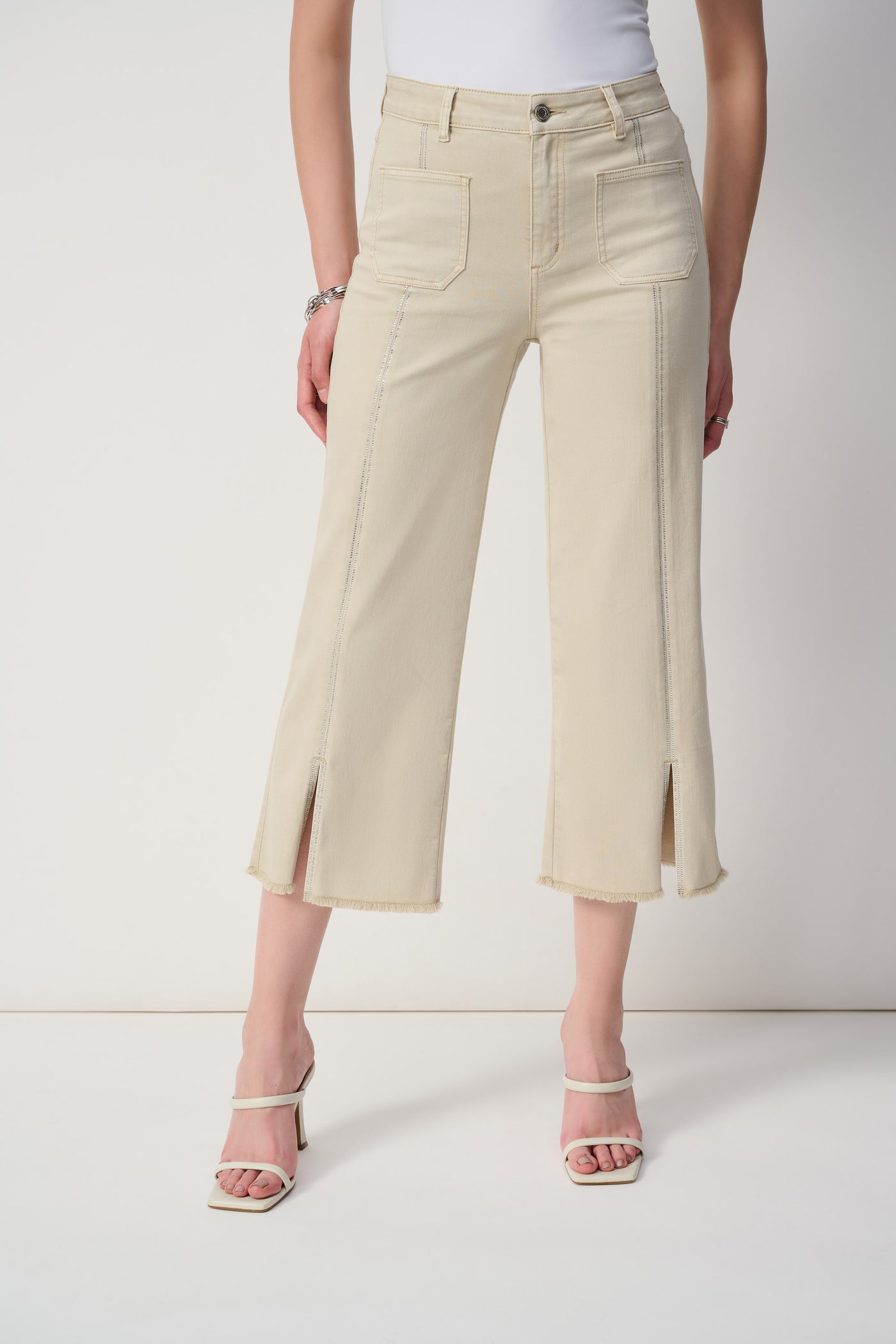 Joseph Ribkoff Moonstone Culotte Jeans With Embellished Front Seam