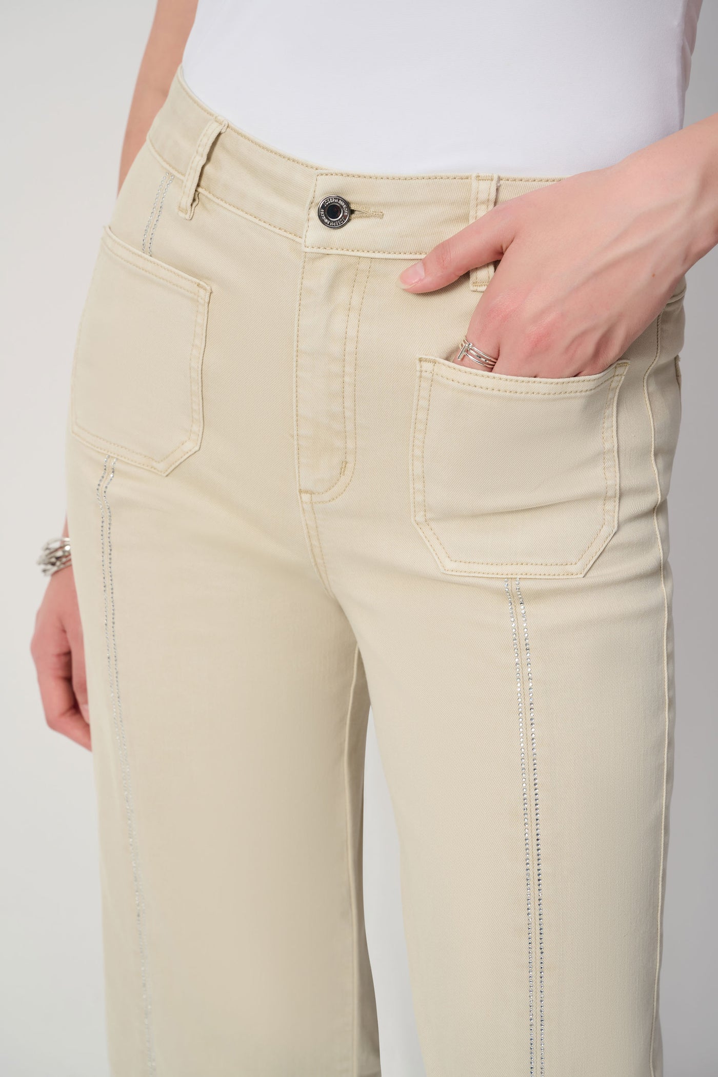 Joseph Ribkoff Moonstone Culotte Jeans With Embellished Front Seam