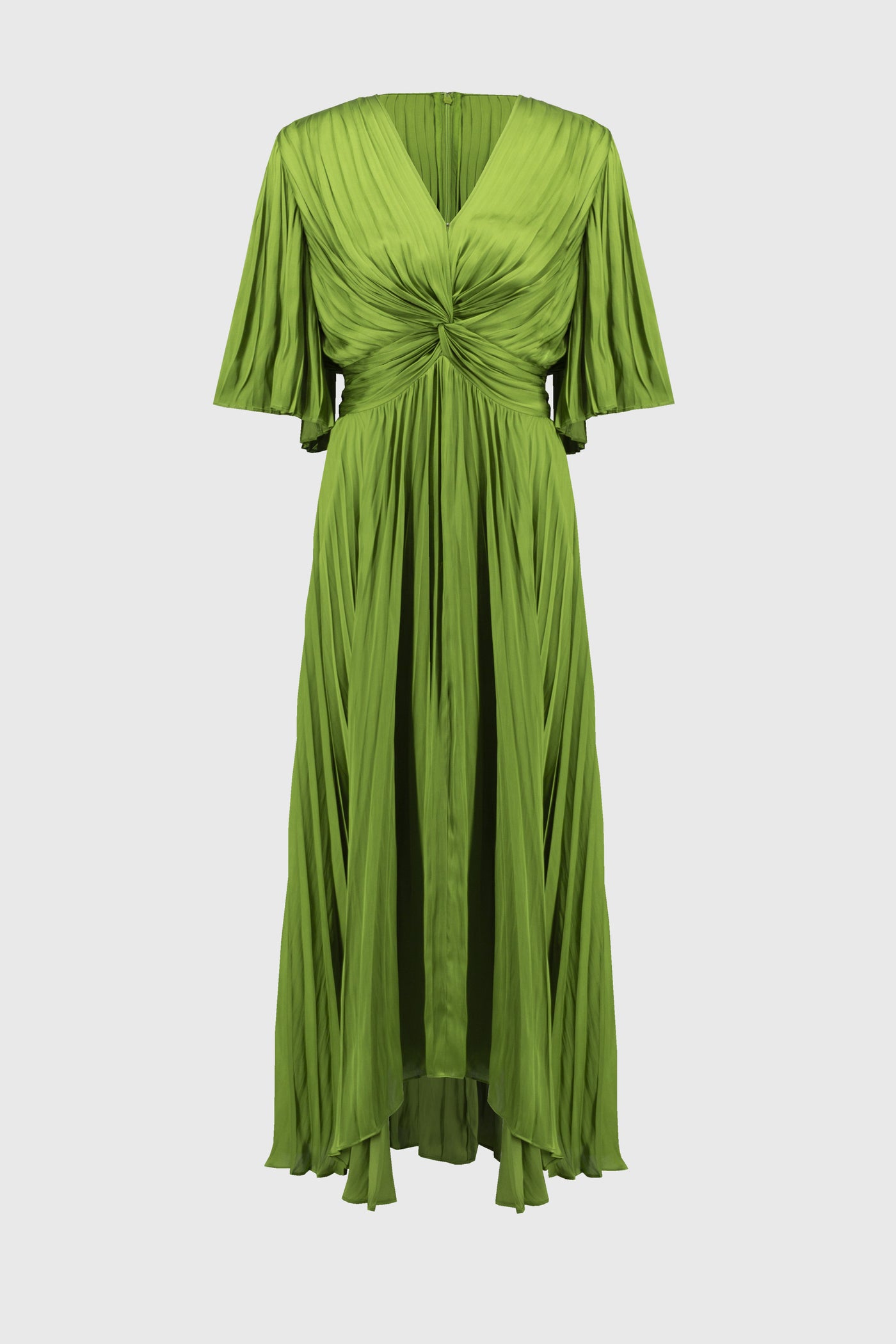 Joseph Ribkoff Greenery Pleated Satin Midi Dress