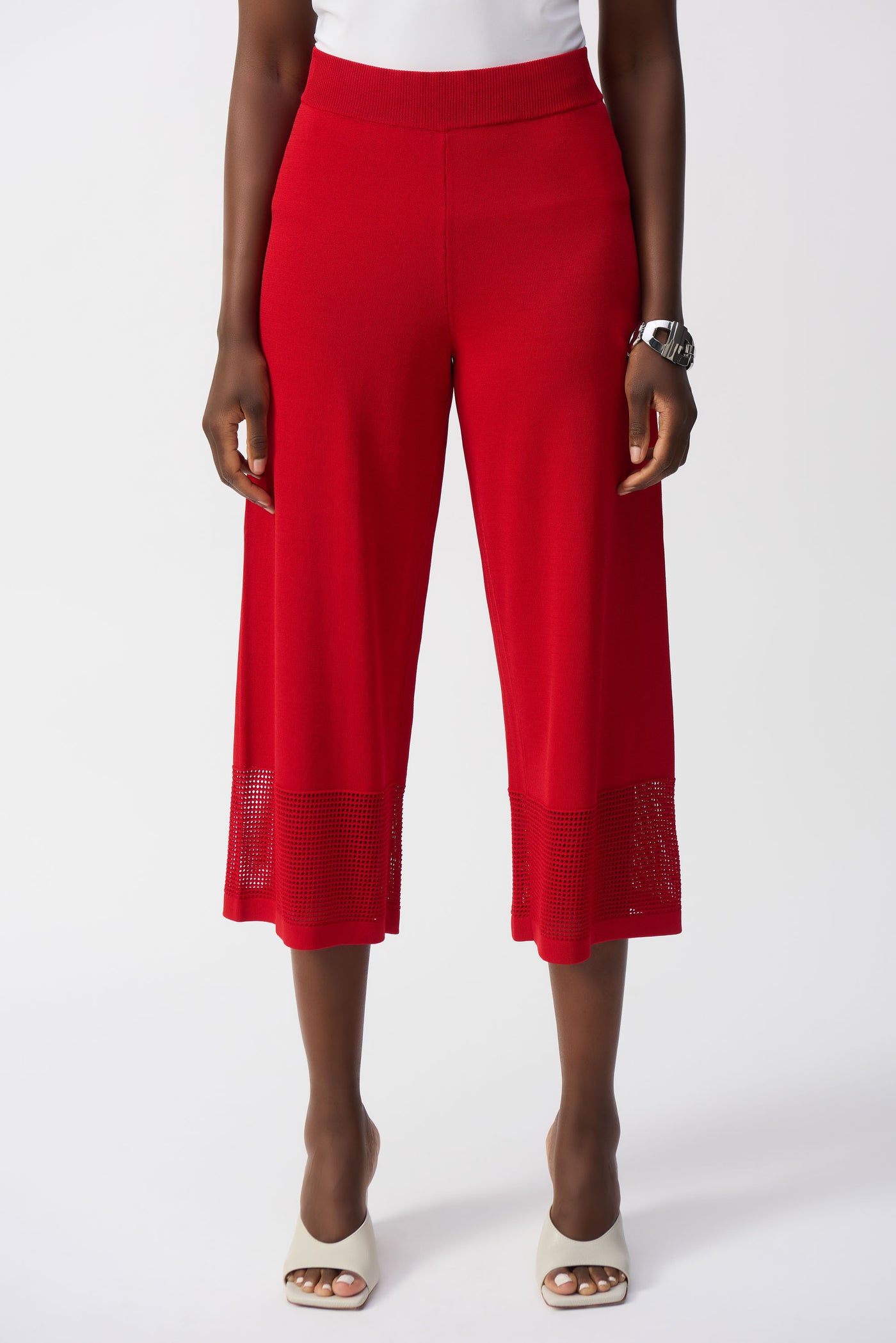 Joseph Ribkoff Radiant Red Culotte with Mesh Detail