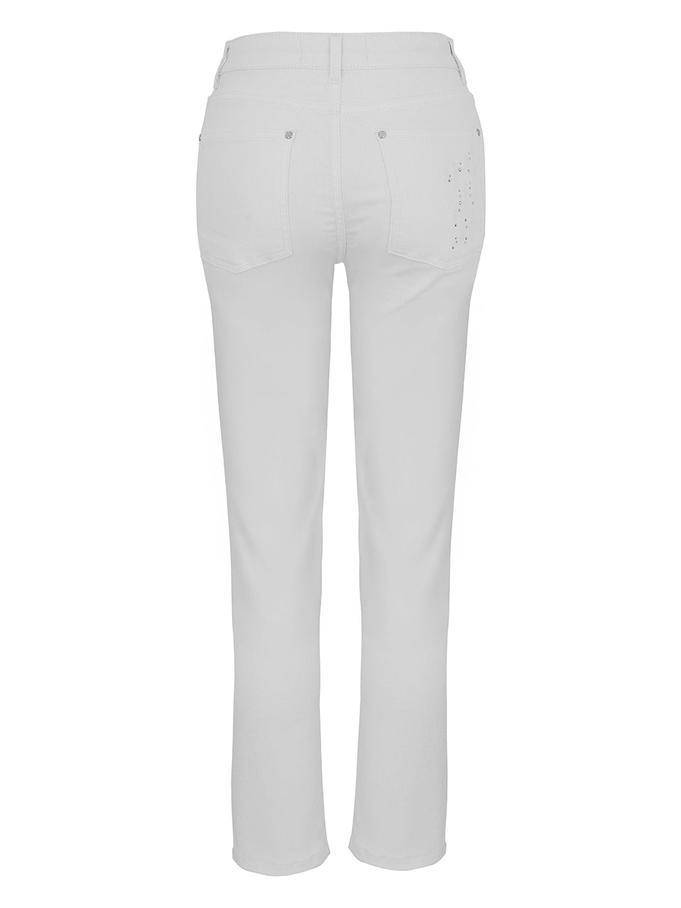 White Jeans with Diamond Detail