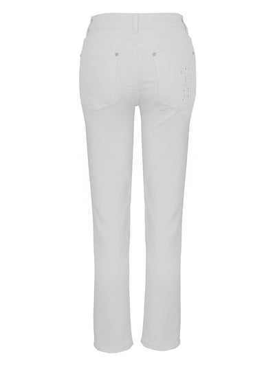 White Jeans with Diamond Detail