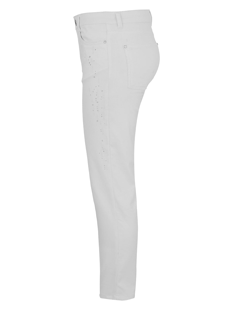 White Jeans with Diamond Detail