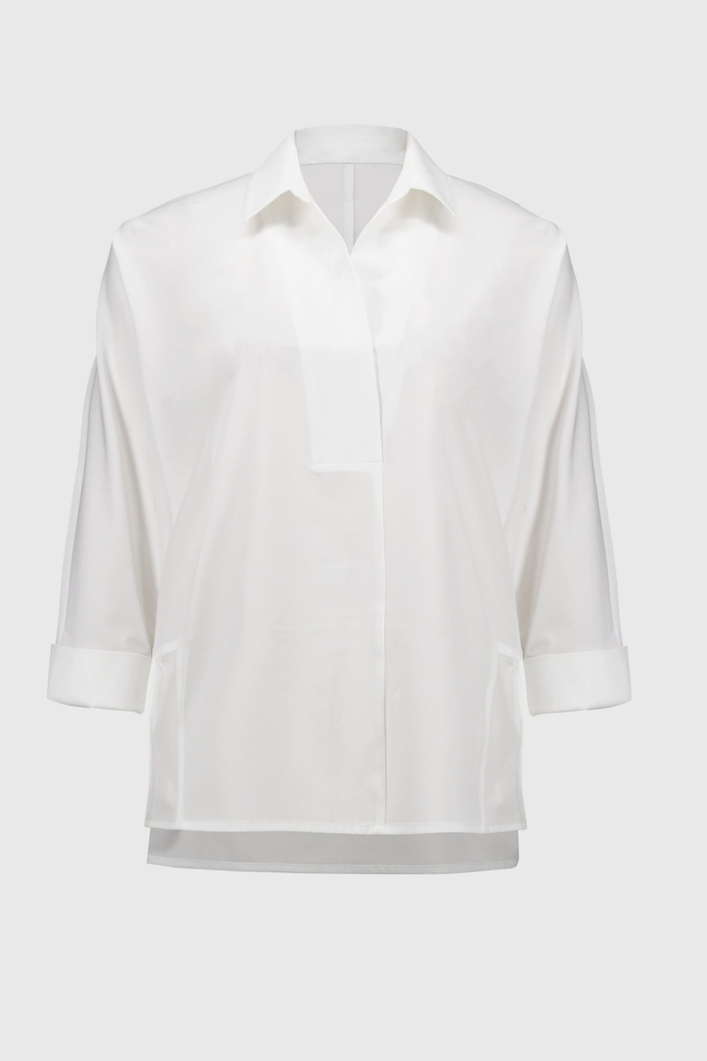 Joseph Ribkoff Vanilla Boxy Shirt Top With Overlapping V-Neck