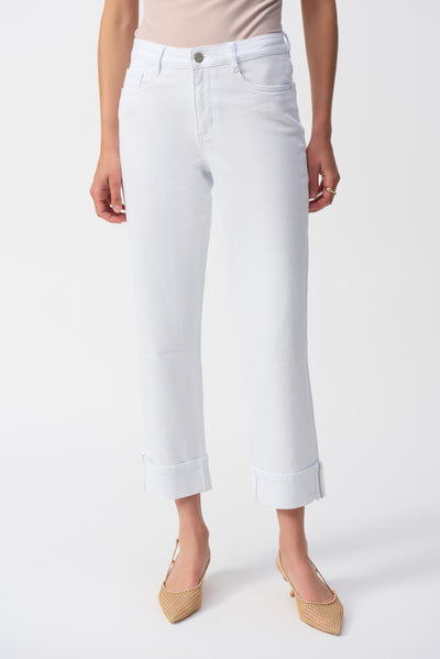 Joseph Ribkoff White Slim Fit Cropped Jeans