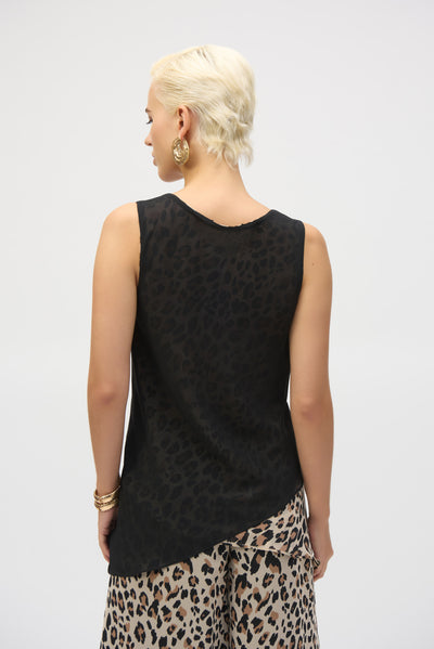 Joseph Ribkoff Chiffon Animal Print Reversible A-Line Top