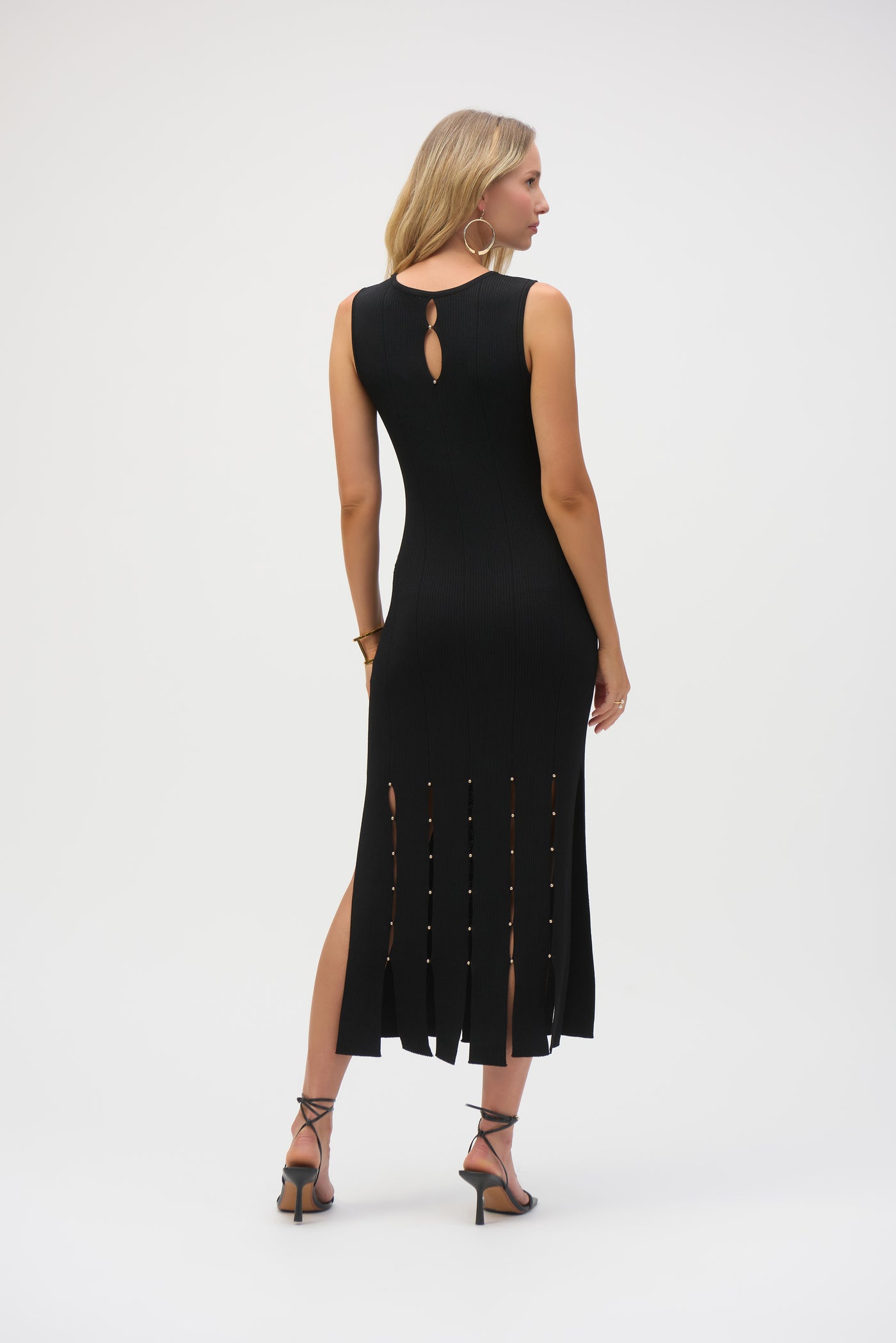 Joseph Ribkoff Black Dress With Cut Out Hem