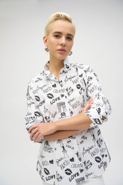 Joseph Ribkoff Woven Printed Fit and Flare Shirt