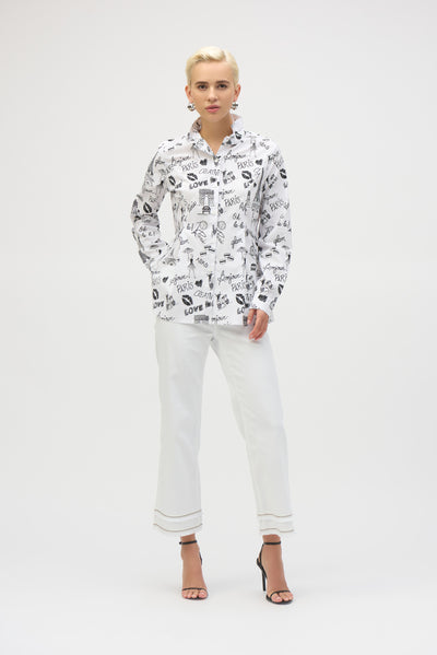 Joseph Ribkoff Woven Printed Fit and Flare Shirt