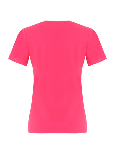 Basic Fuchsia V-Neck T-Shirt