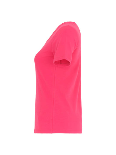 Basic Fuchsia V-Neck T-Shirt