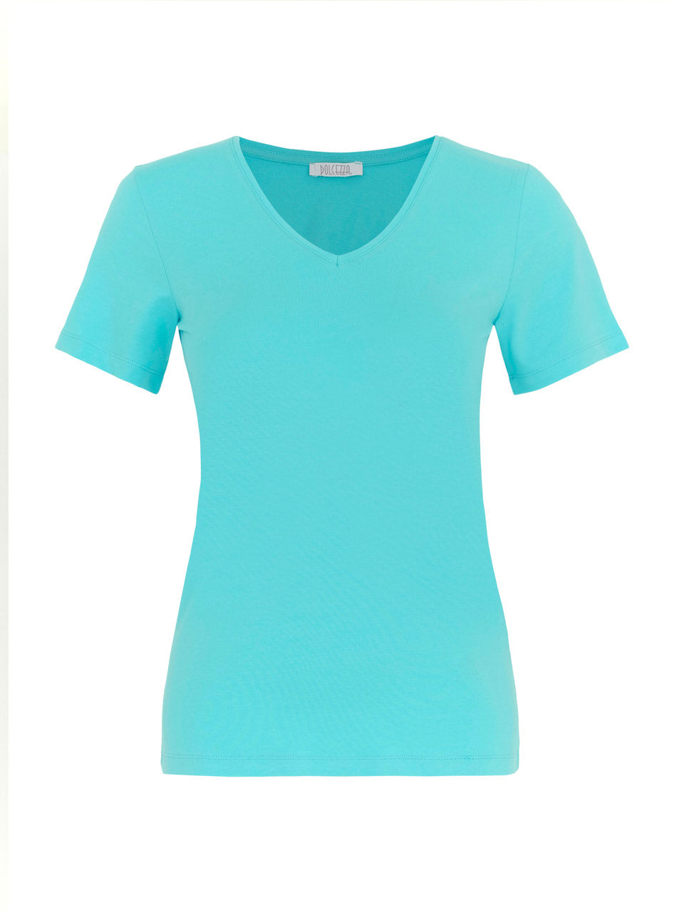 Basic Aqua V-Neck T-Shirt