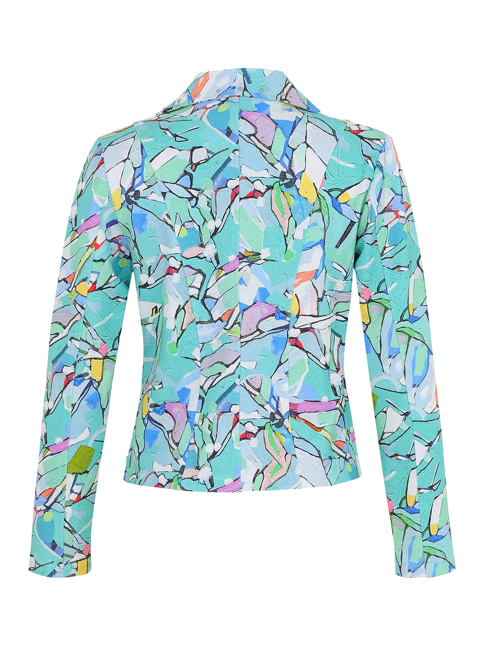 Multi Print Jacket with Zip and Stud Details