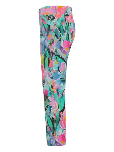 Abstract Print Trousers With Elasticated Waist