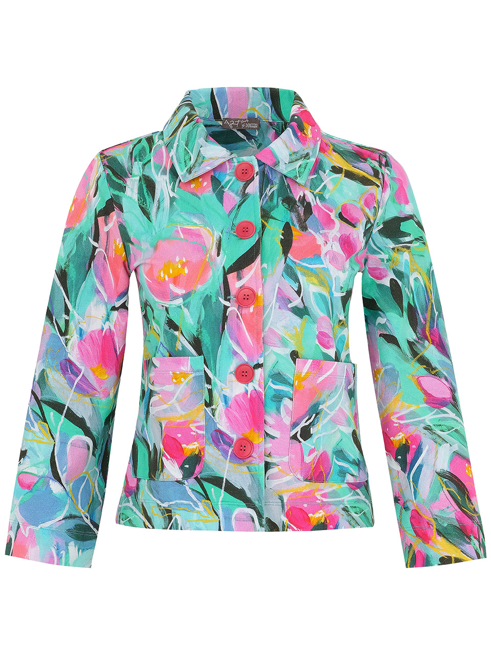 Abstract Print Jacket With Button Close