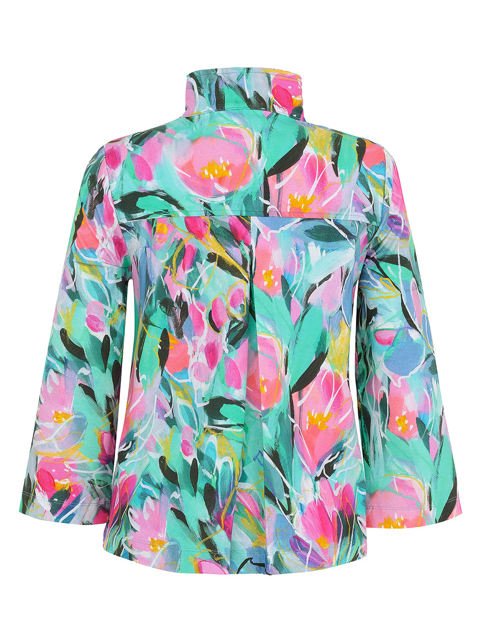 Abstract Print Zip Up Jacket