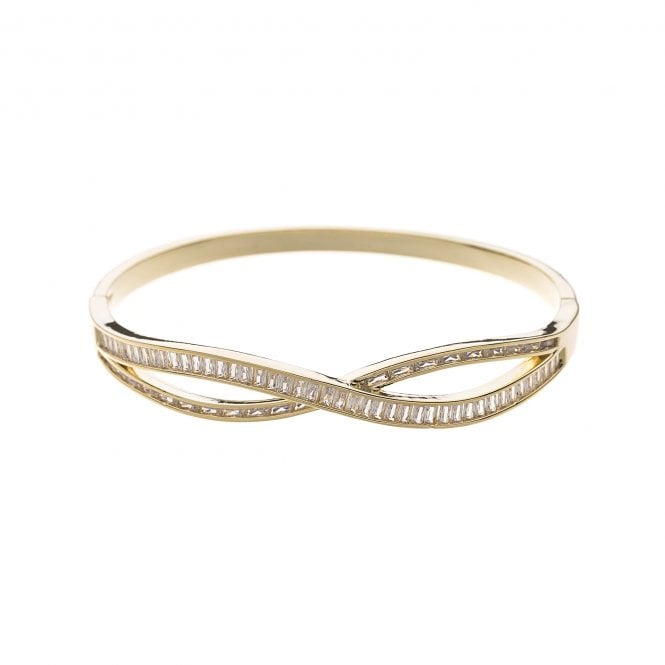 Gold Plated Cubic Zirconia Infinity Style Bracelet