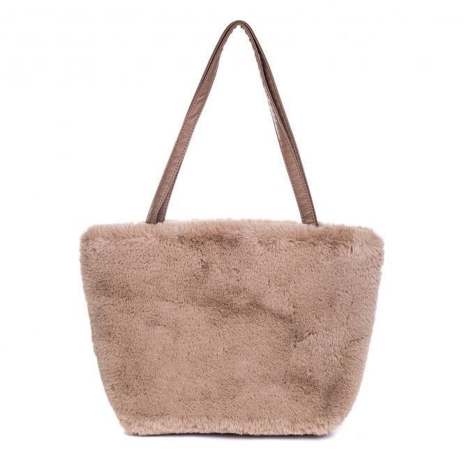 Cappuccino Faux Fur Tote Bag