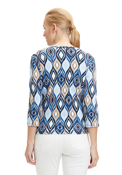 Blue & Beige Aztec Zip up Jacket