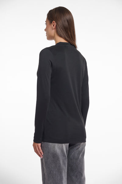 Cleo Black Long Sleeve V-neck Top