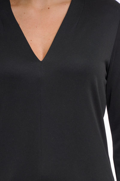 Cleo Black Long Sleeve V-neck Top