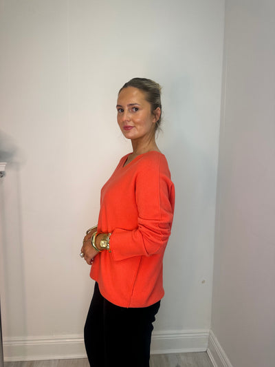 Coral V-Neck Knit Jumper