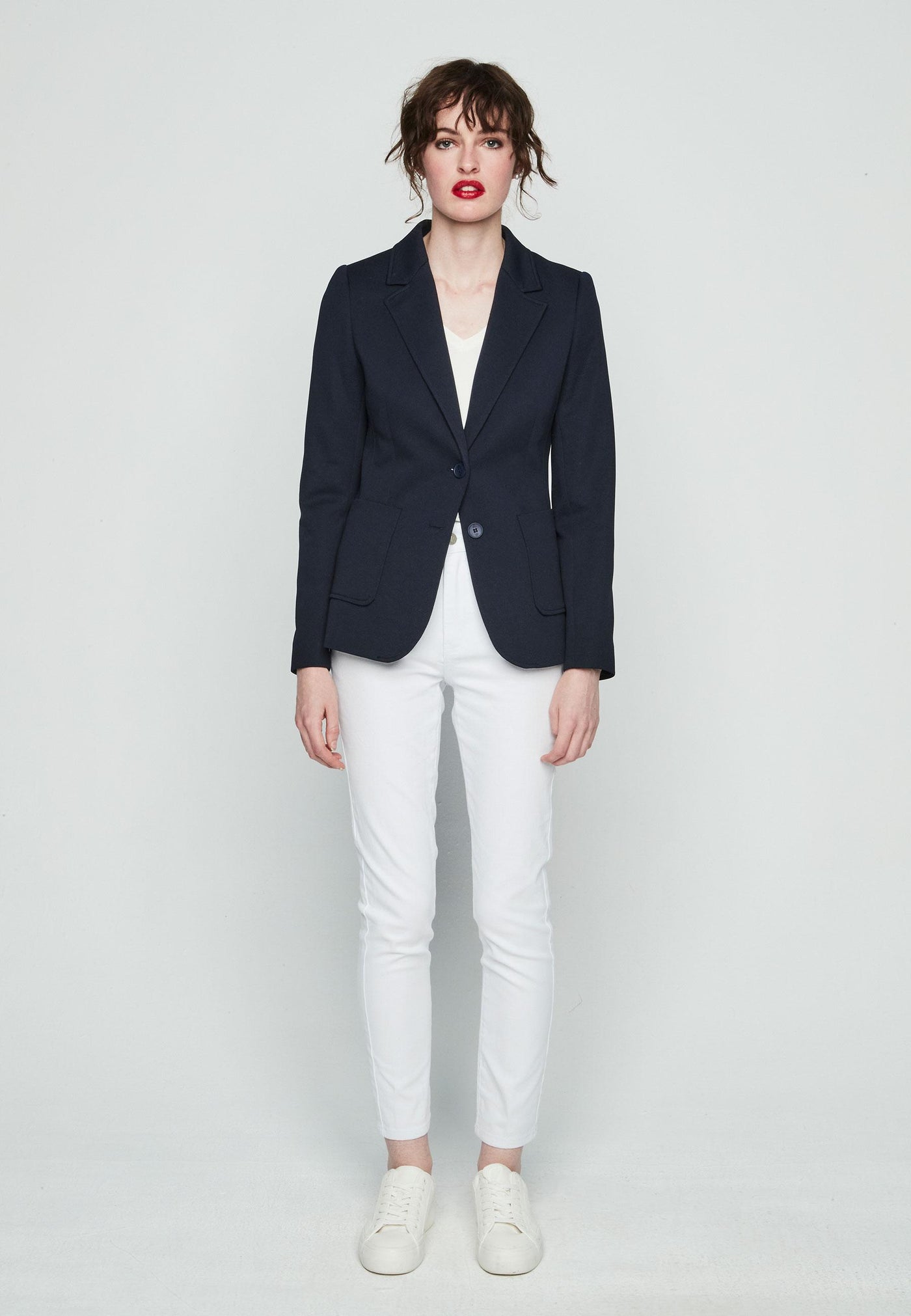 Navy Blazer with Front Pocket