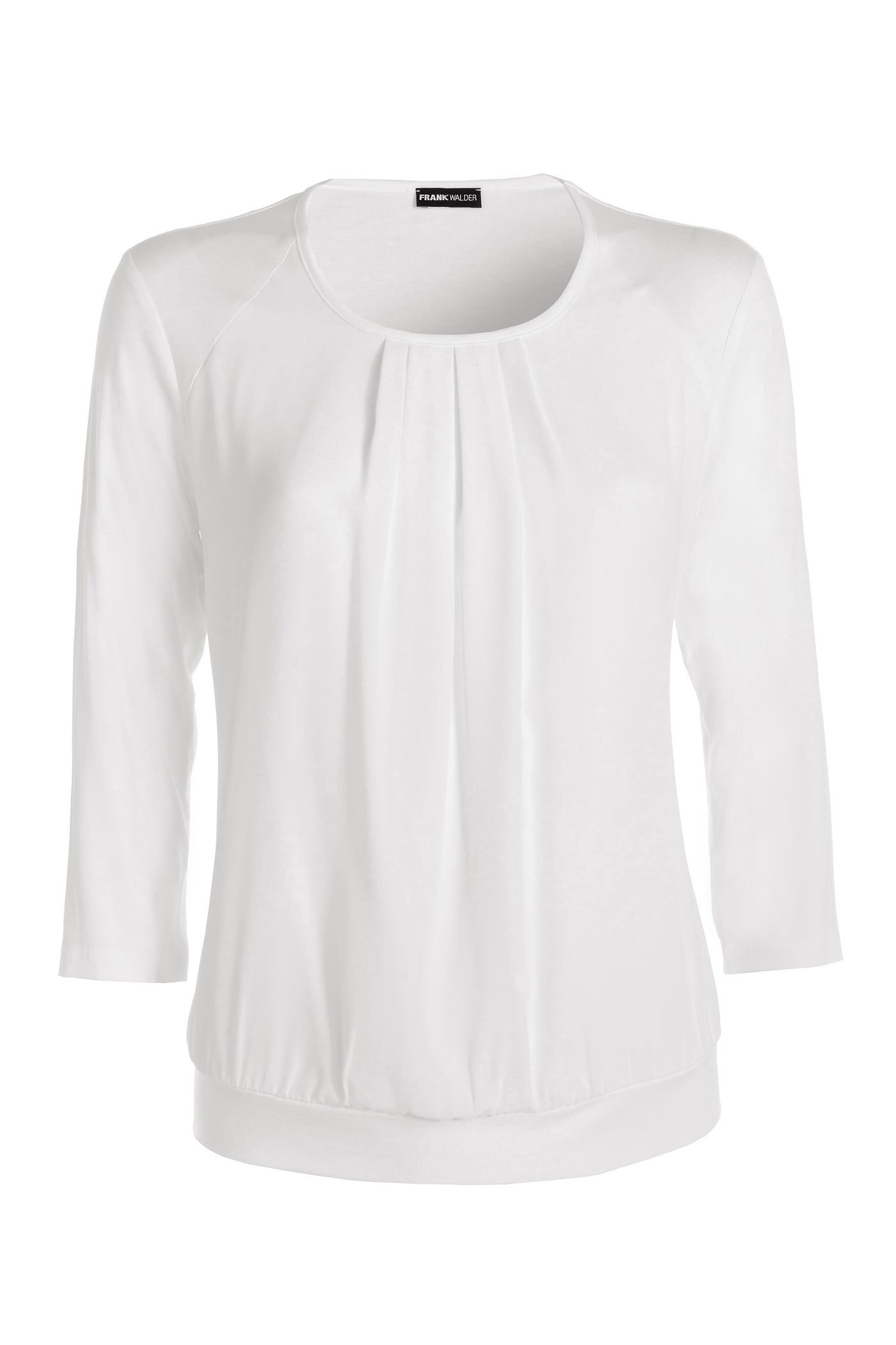 Vanilla Round-Neck Pleated Long Sleeve Top