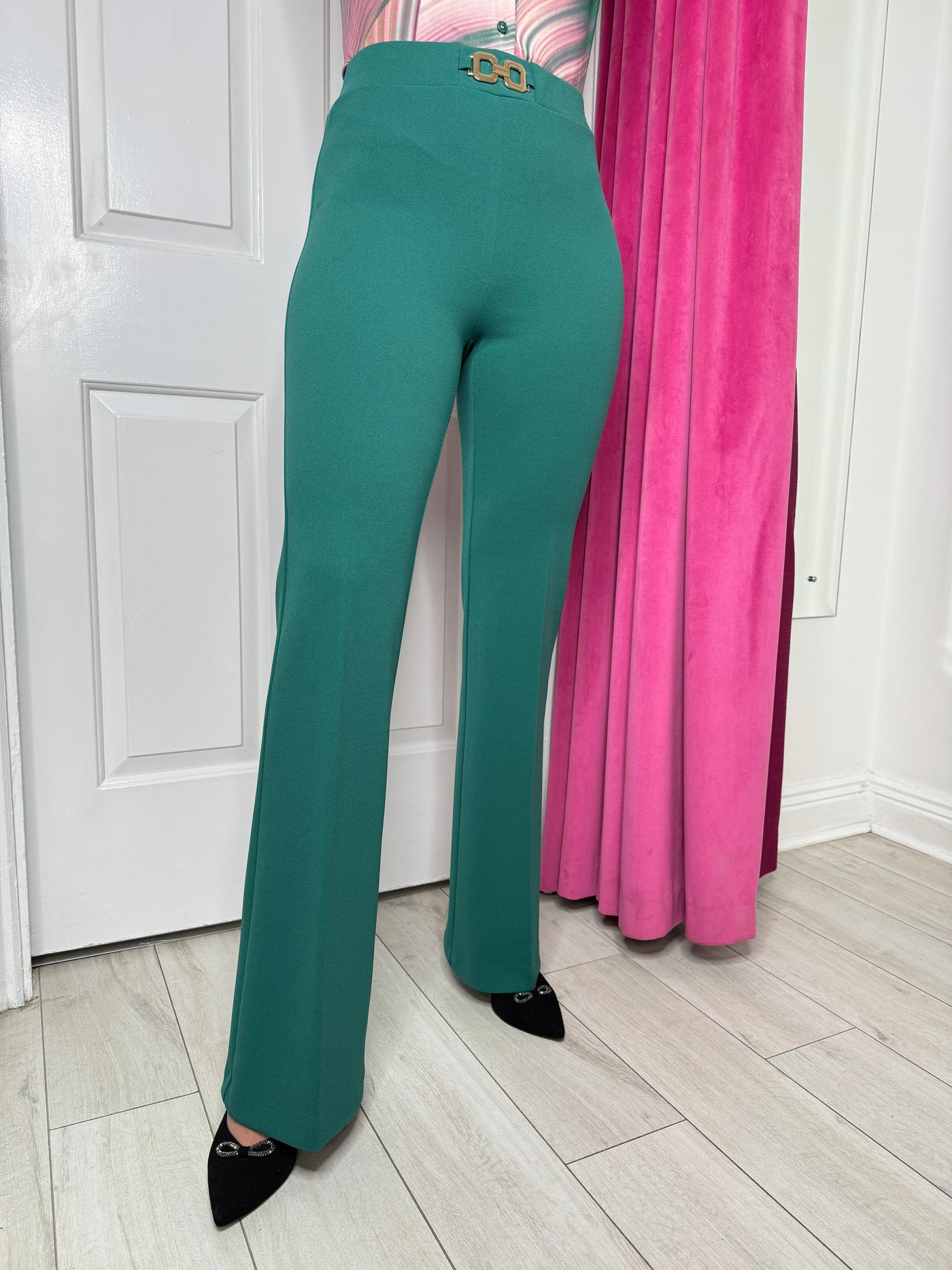 Green Wide Leg Trousers