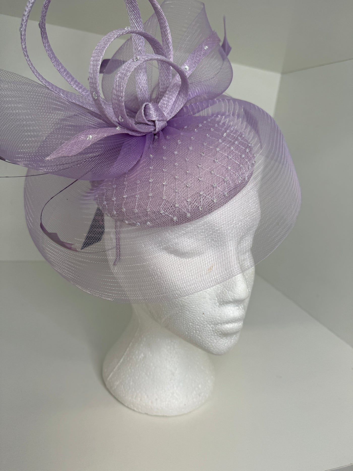 Lilac Fascinator with Diamante Detail