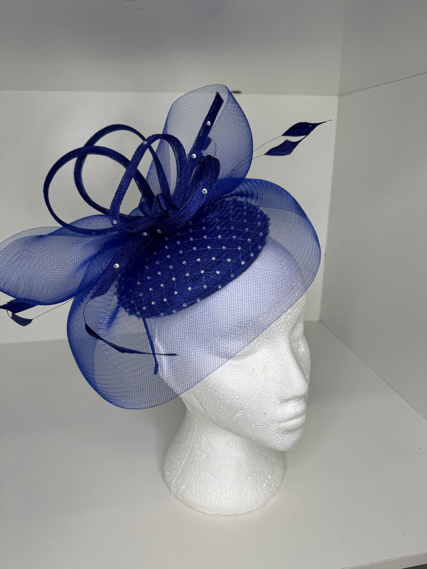 Sapphire Fascinator With Diamonte Detail