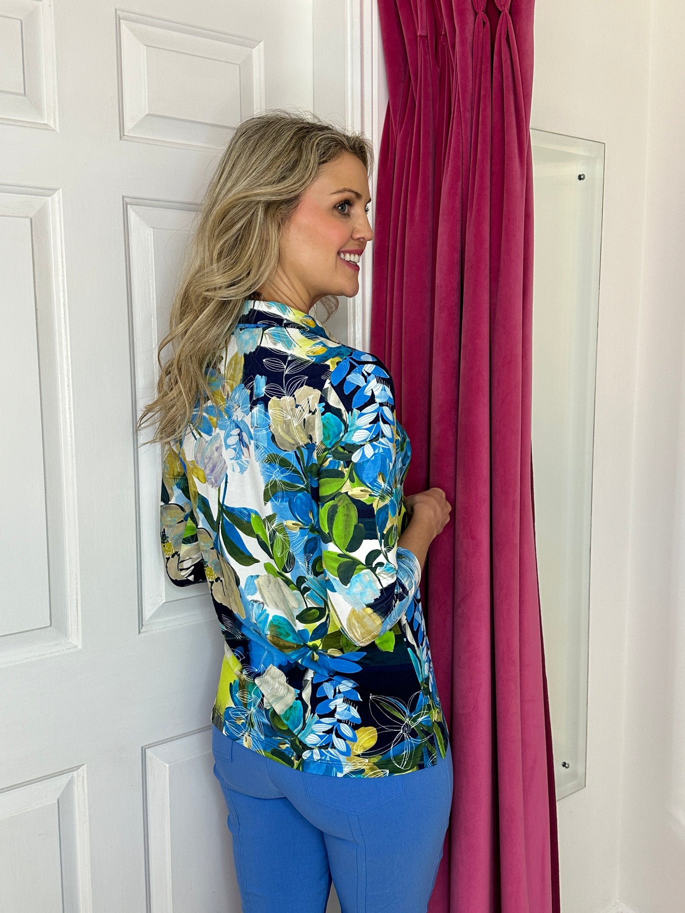 Multiprint Blouse with 3/4 sleeves