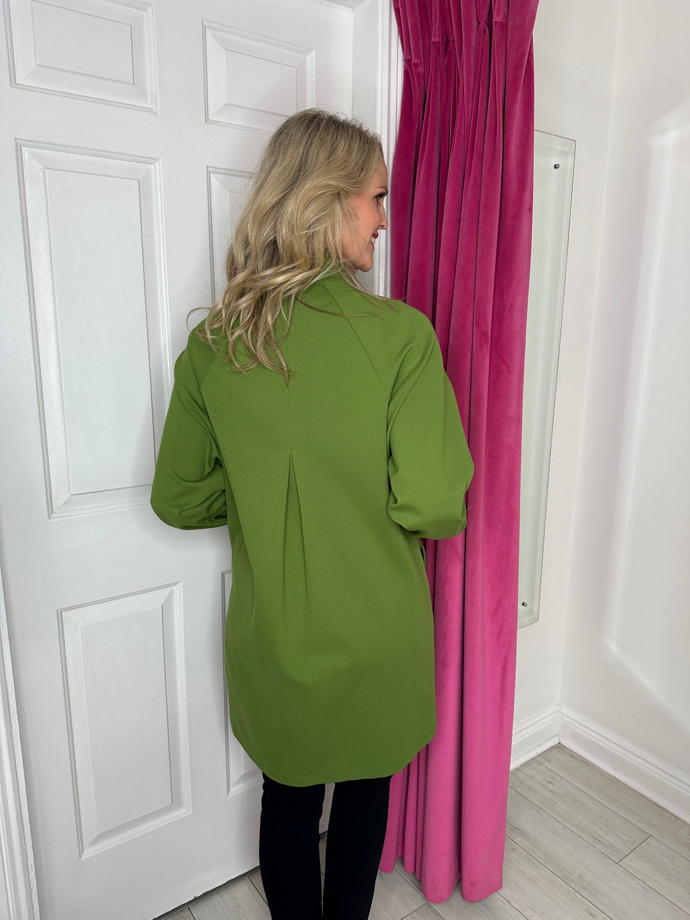 Green Button Up Jacket With Pockets