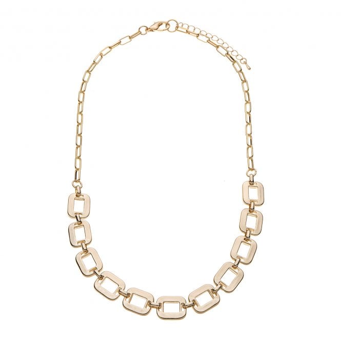 Gold Plated Necklace with Contrasting Link Detail