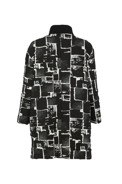 Black & White High Neck Mixed Print Jacket