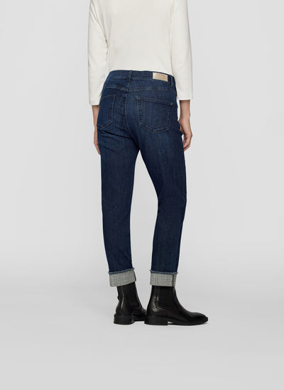 Indigo Jeans with Frayed Diamante Embellished Cuff