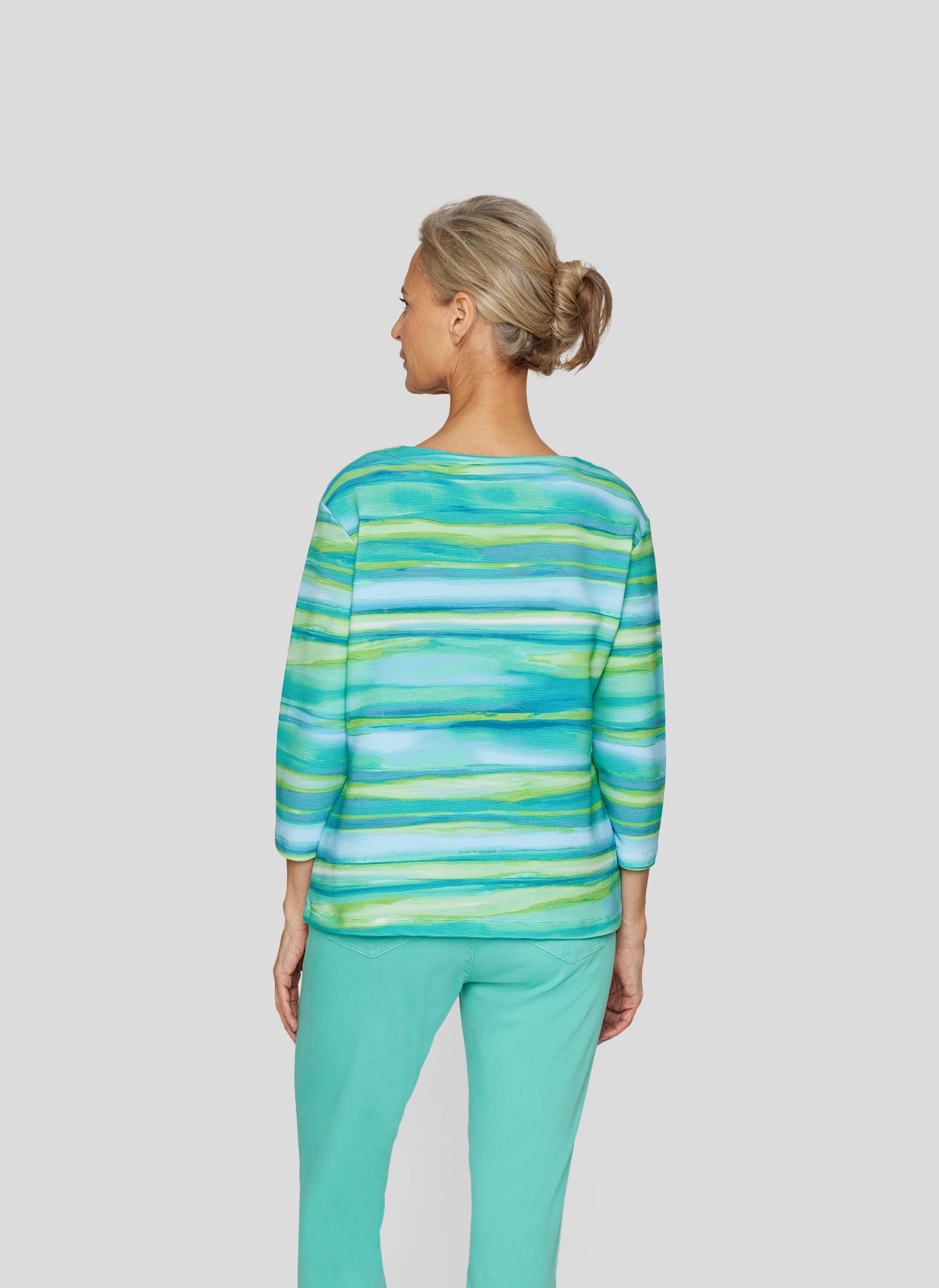 Flow Motion Stripe Round-Neck Top