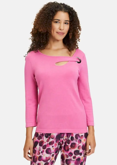 Pink Jumper With Eyelet Detail