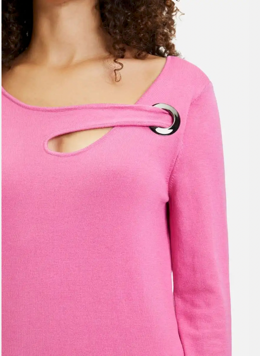 Pink Jumper With Eyelet Detail