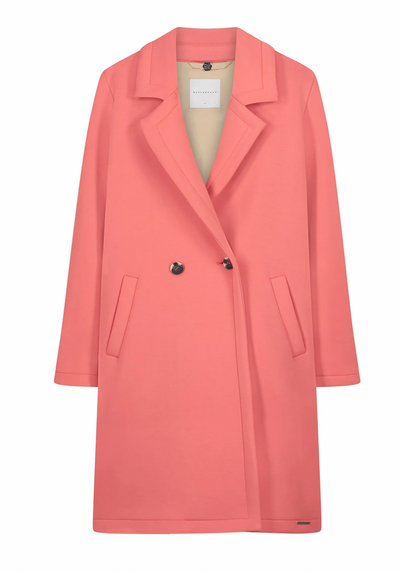 Coral Long Double Breasted Blazer Coat