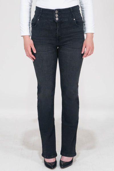 Violet High Waist Jeans - Black Denim