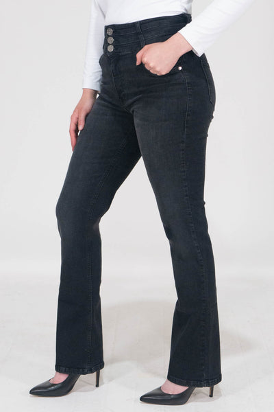 Violet High Waist Jeans - Black Denim