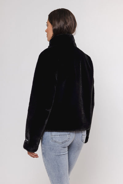 Black Faux Fur Short Jacket