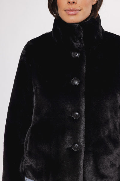 Black Faux Fur Short Jacket