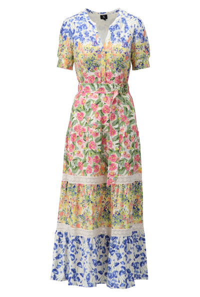 Multicoloured Flower Design Maxi Dress