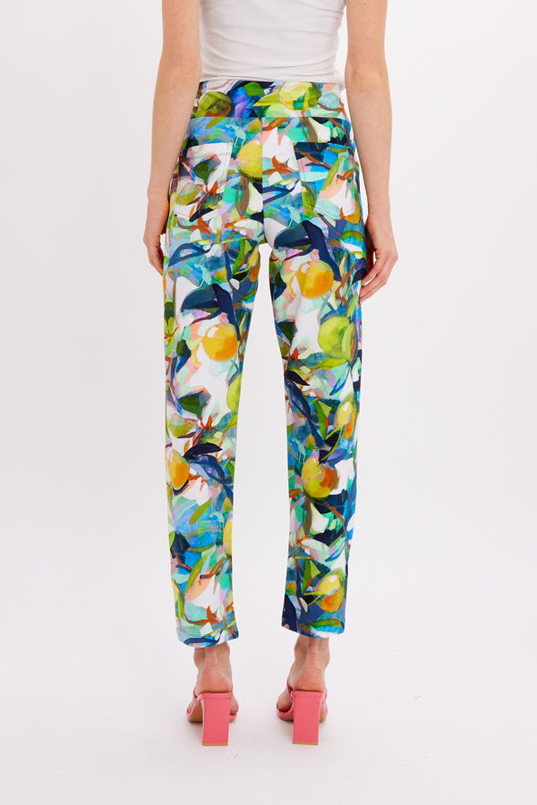 High-Rise Abstract Print Trousers