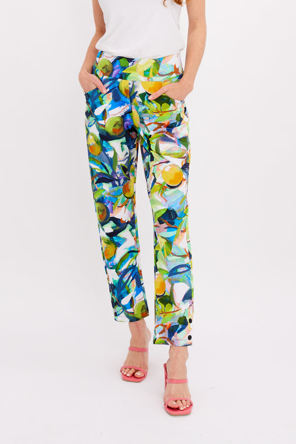 High-Rise Abstract Print Trousers