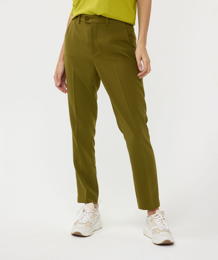 Olive Green Chino Trousers with Pockets