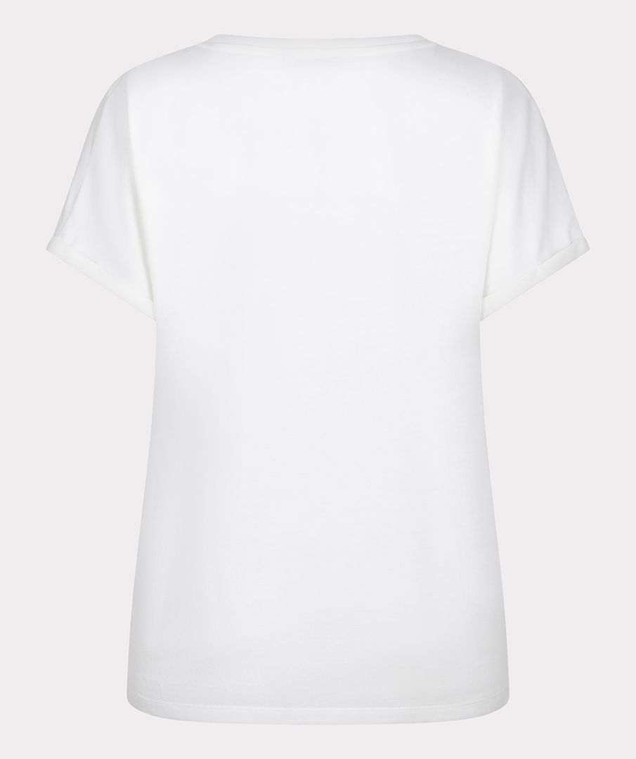 Off White Round Neck T-Shirt with Gold 'Unique Estate' Print