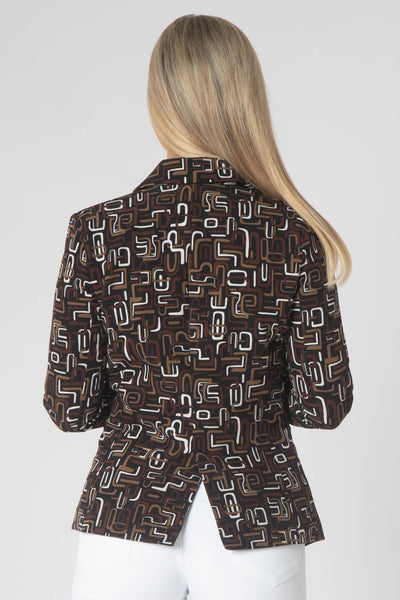 Lottie Double Breasted Blazer - Black & Brown